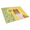 Caroline's Treasures Summer Sunflowers Sable Sheltie Glass Cutting Board Large